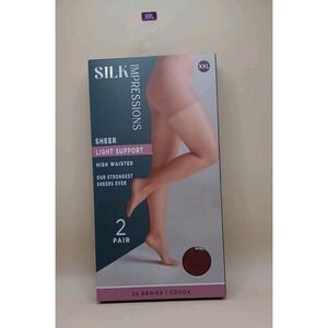 Pantyhose 20 Denier Womens XXL Cocoa Light Support Sheer